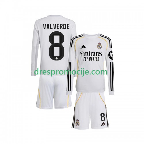 Real Madrid Valverde 8 Dres Dječji Domaći 2025/2026 Dugim Rukavima Real Madrid Valverde 8 Dres Dječji Domaći 2025/2026 Dugim Rukavima